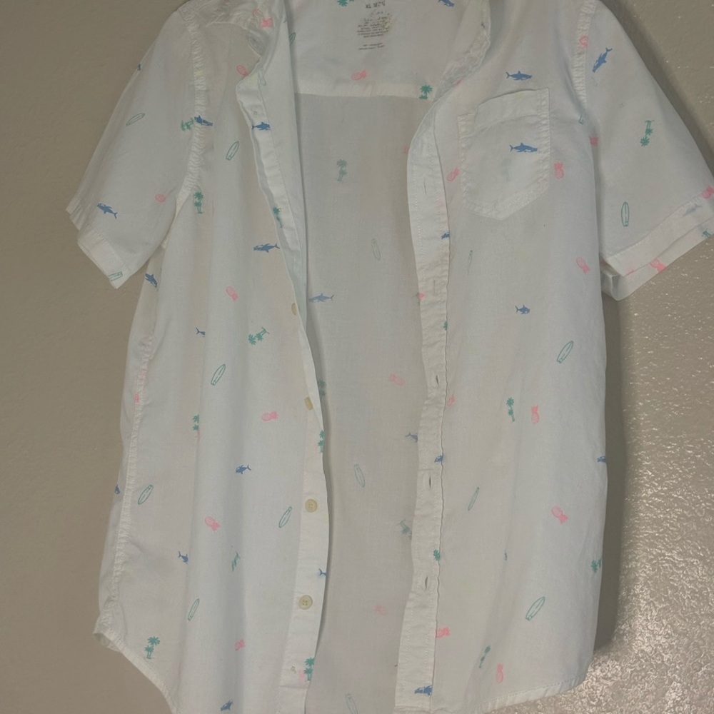 Kids White Shirt with Colorful Print